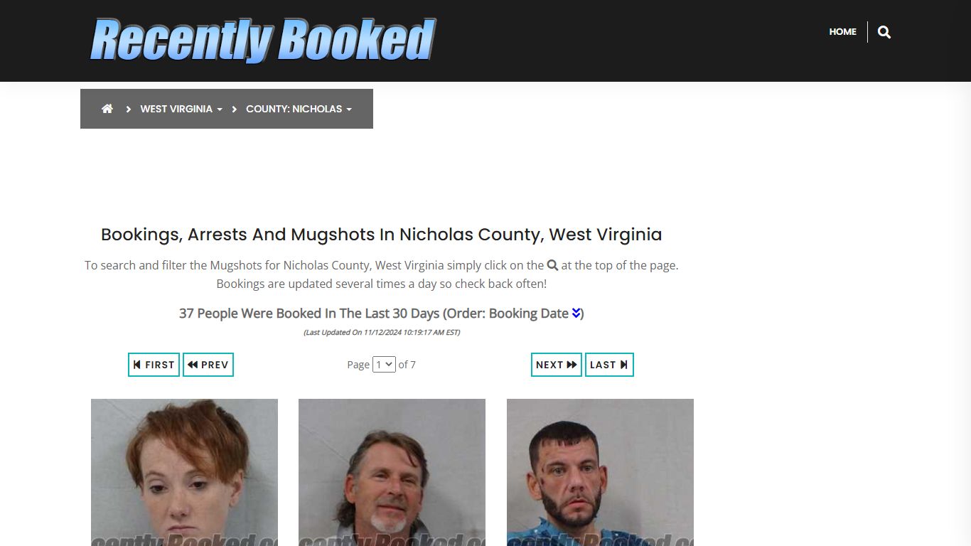 Bookings, Arrests and Mugshots in Nicholas County, West Virginia