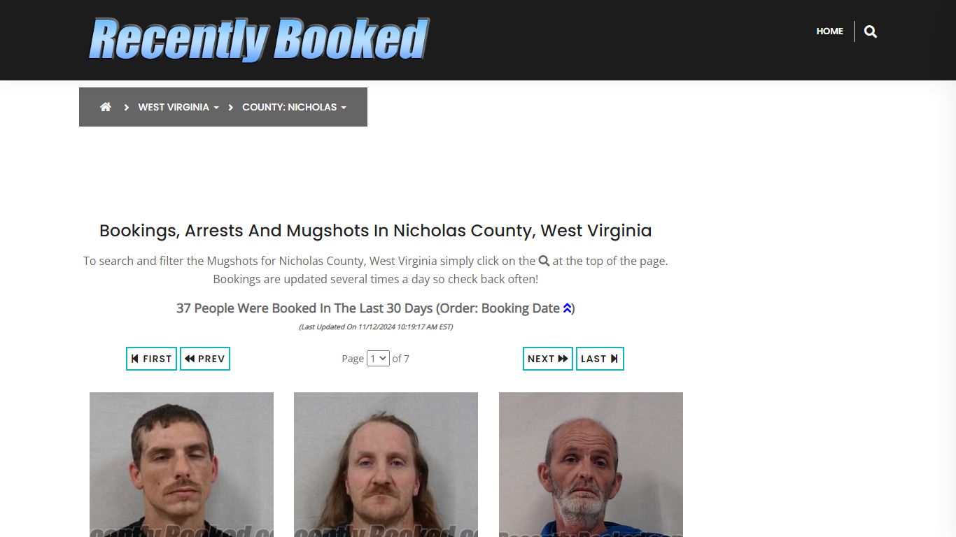 Bookings, Arrests and Mugshots in Nicholas County, West Virginia